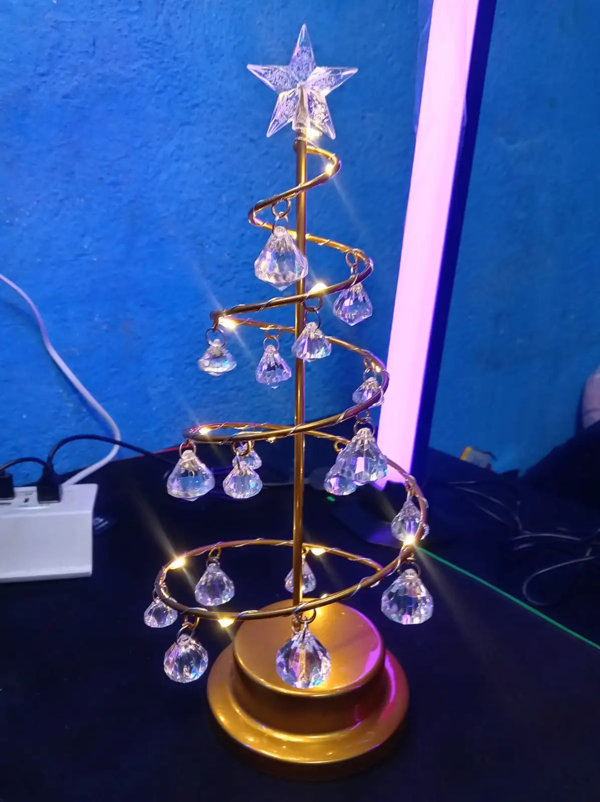 Arbol de diamantes con luz led 3