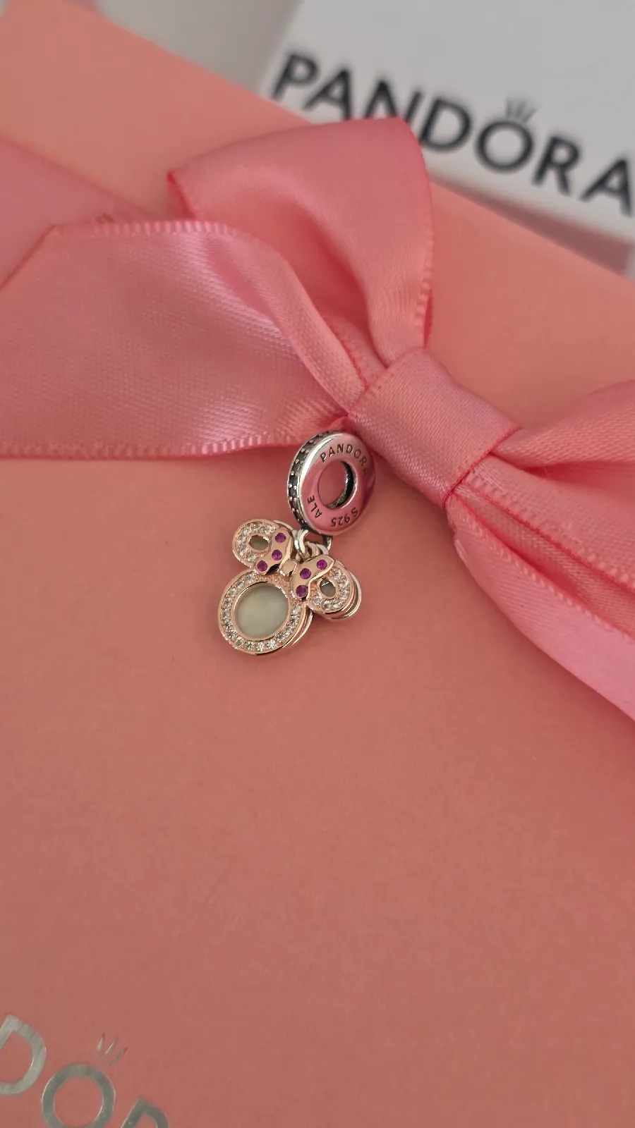 Pandora Disney Minnie Mouse Silhouette Double Dangle Charm | Two-tone  3