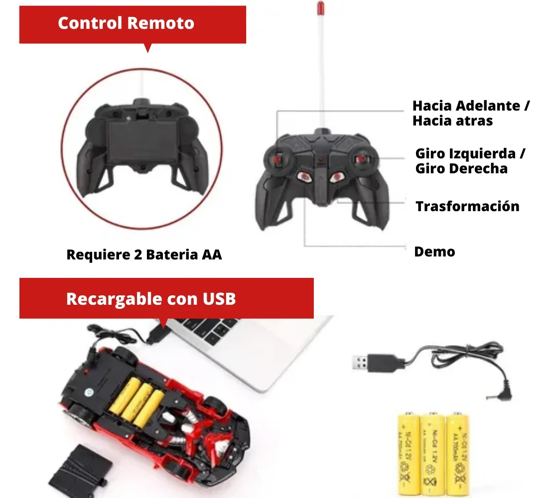 Carro Robot Tranformer Control Remoto  5