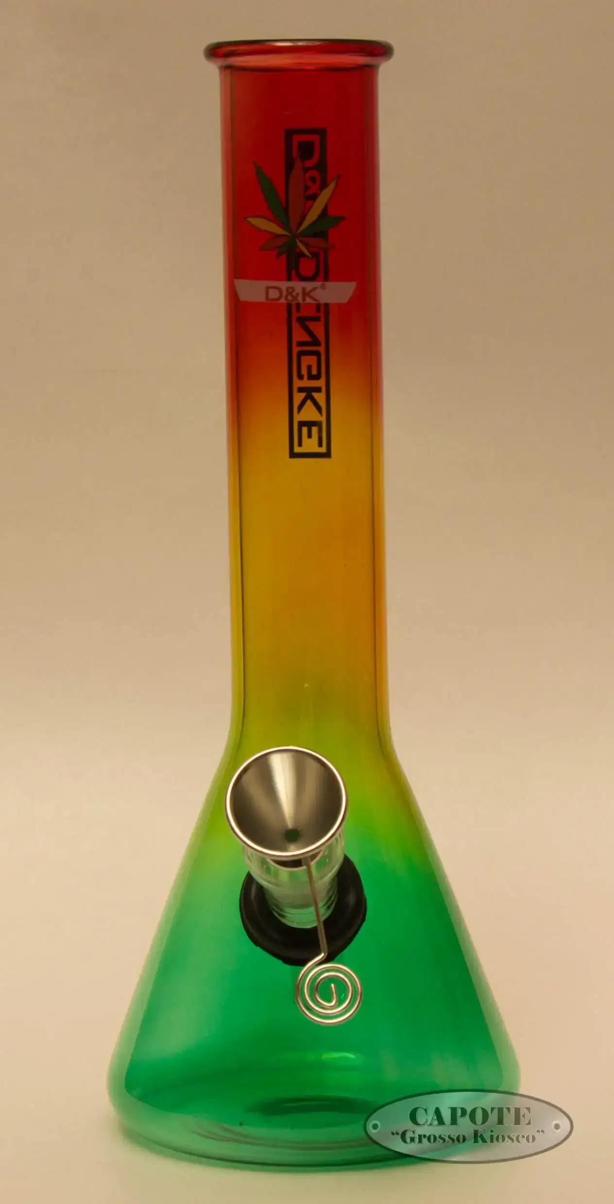 Bong Cristal y Acero Tricolor Base Triangulo