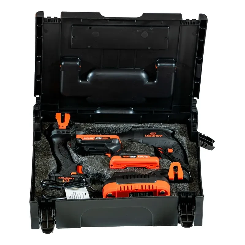 Kit Taladro Atornillador + Atornillador Durlock Inalámbricos Negro