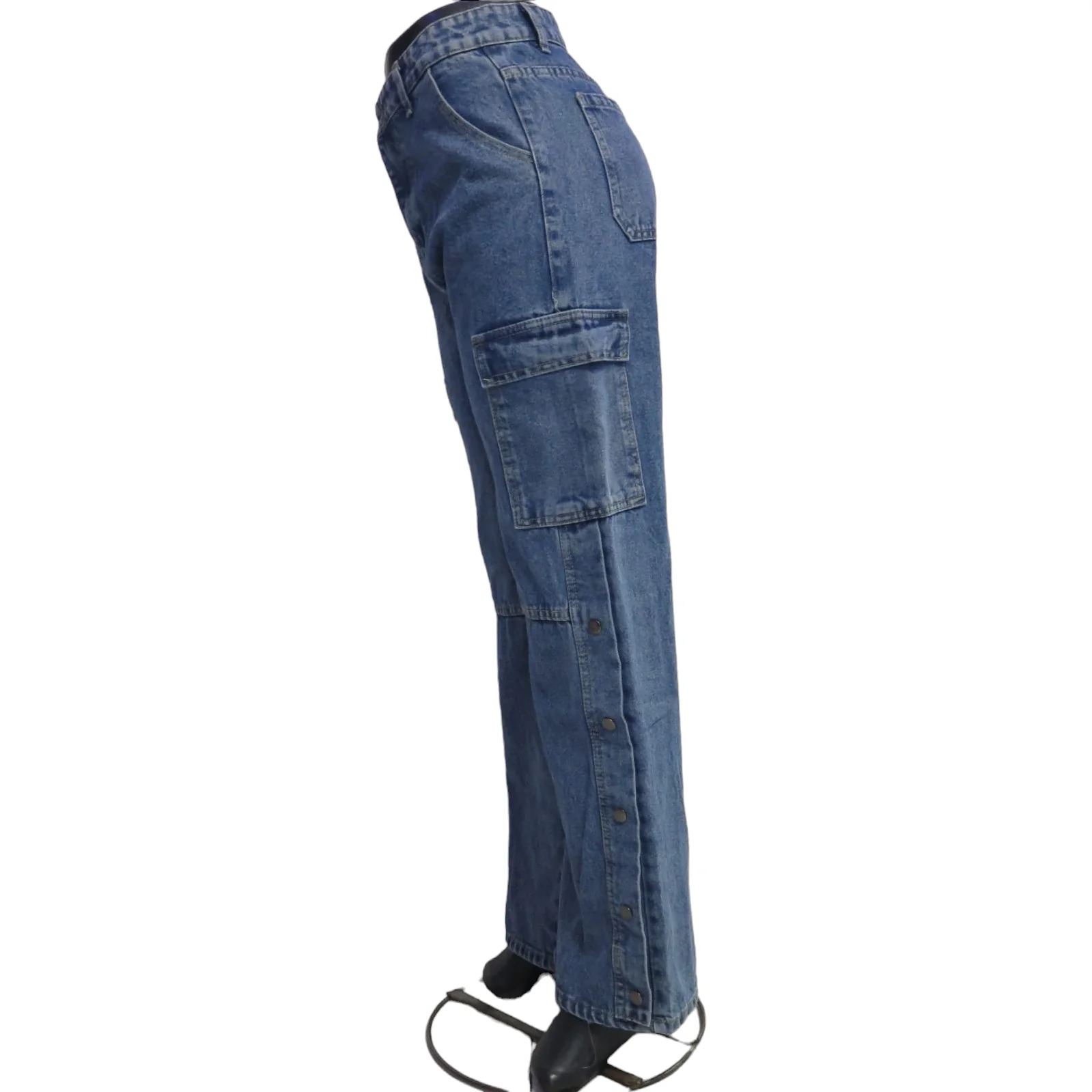 Jeans azul de boton 3