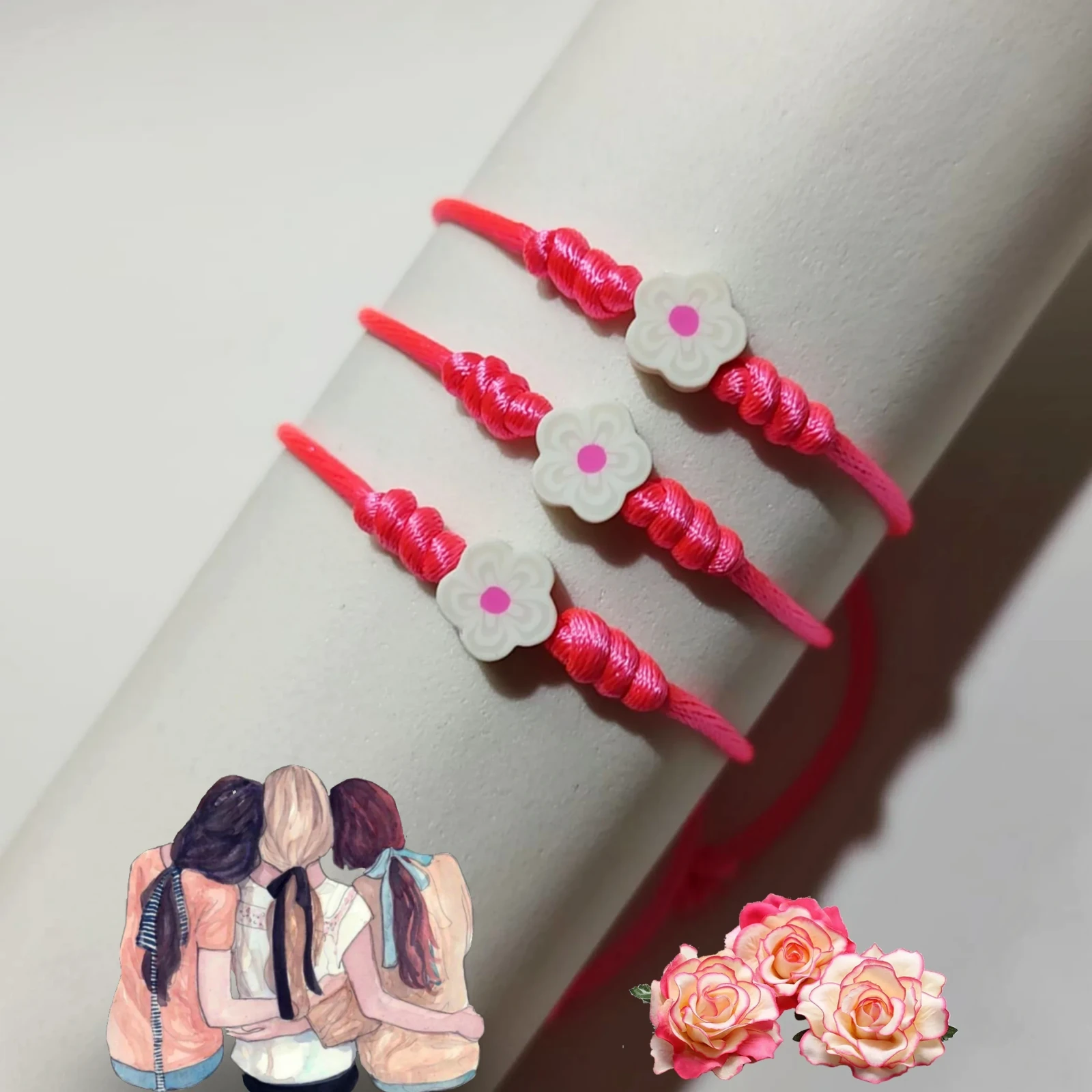 3 Pulseras para Amigas de Flor