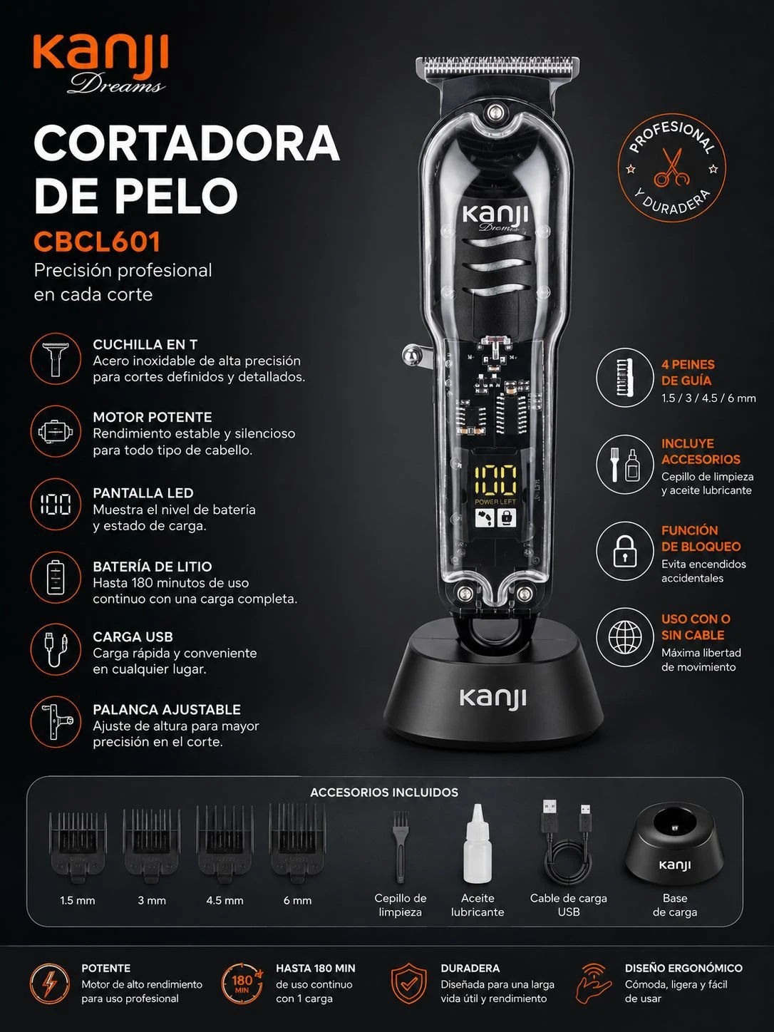 Cortadora de pelo kanji CBCL601*