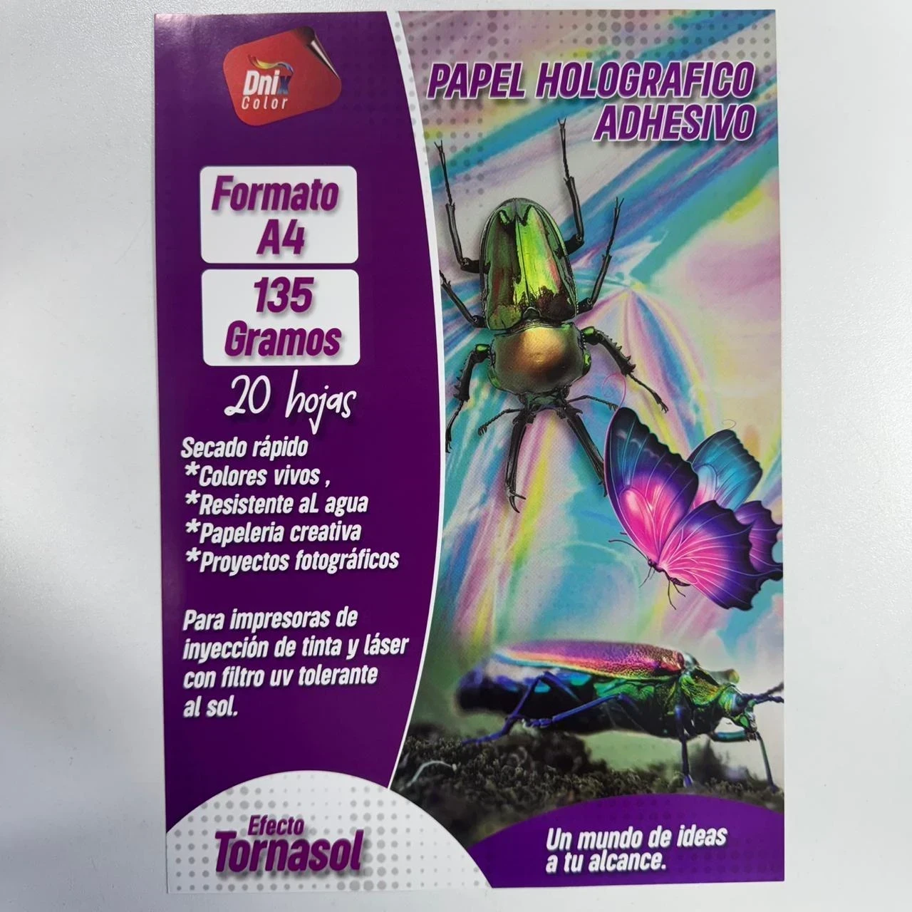 Papel Holografico Adhesivo A4 135 Gramos 20 hojas