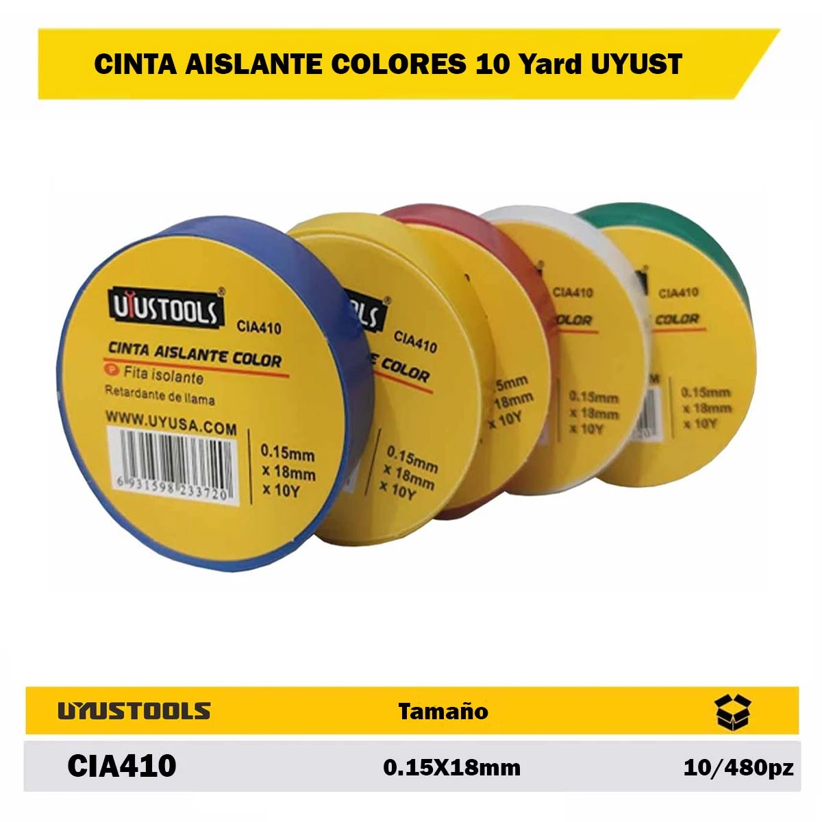 CINTA AISLANTE COLORES 10 Yard UYUST 0.15X18mm
