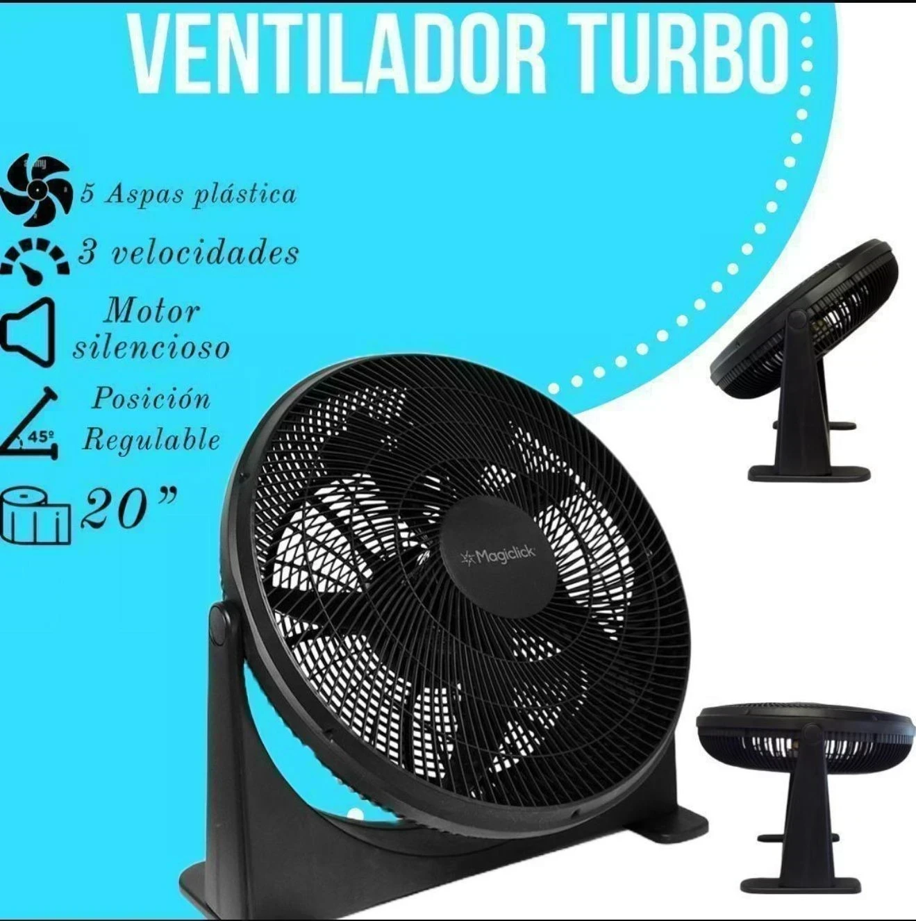 VENTILADOR TURBO MAGICLICK 20" 5ASPAS