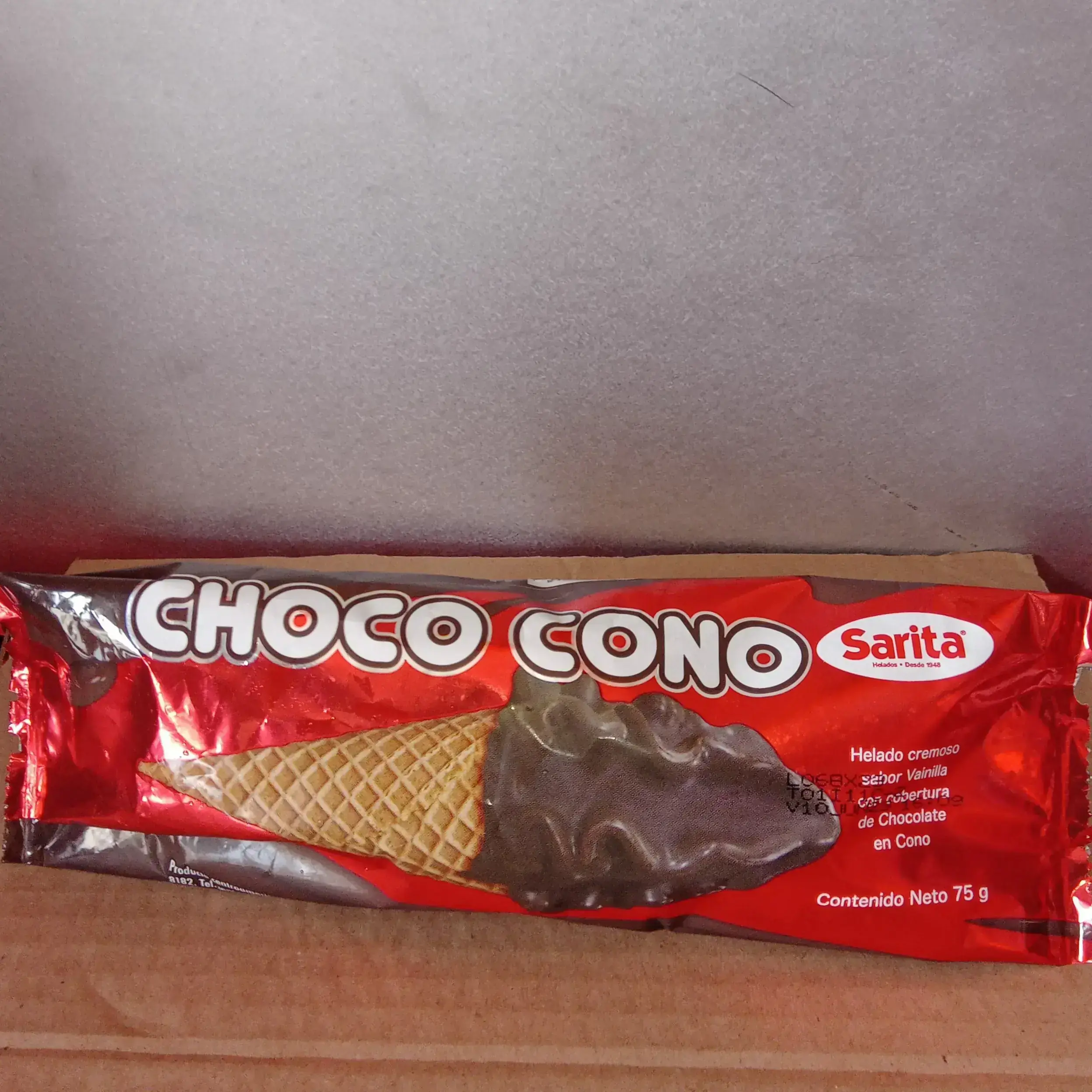 Choco cono sabor vainilla con cobertura de chocolate 75 g