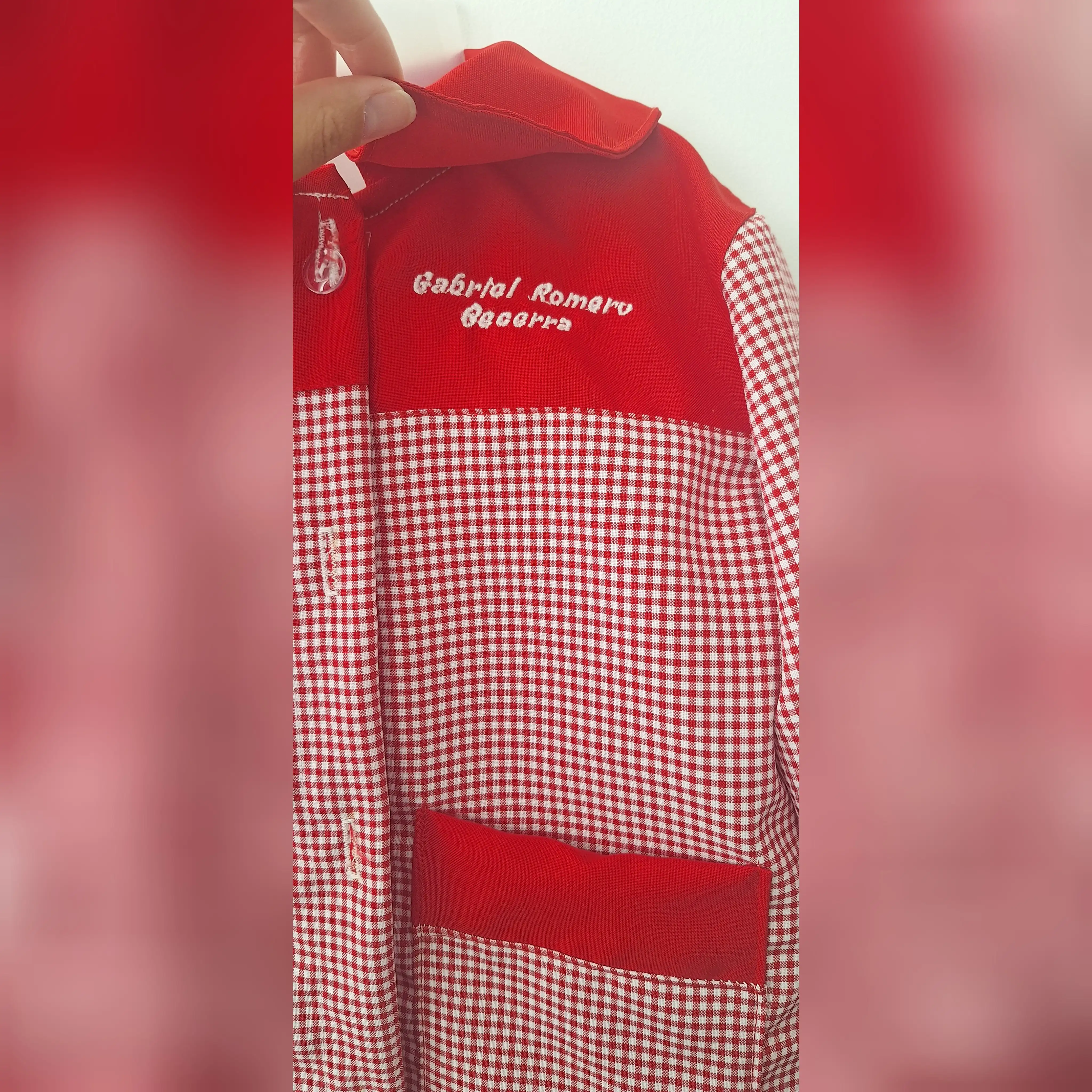Delantal rojo cuadrille 2