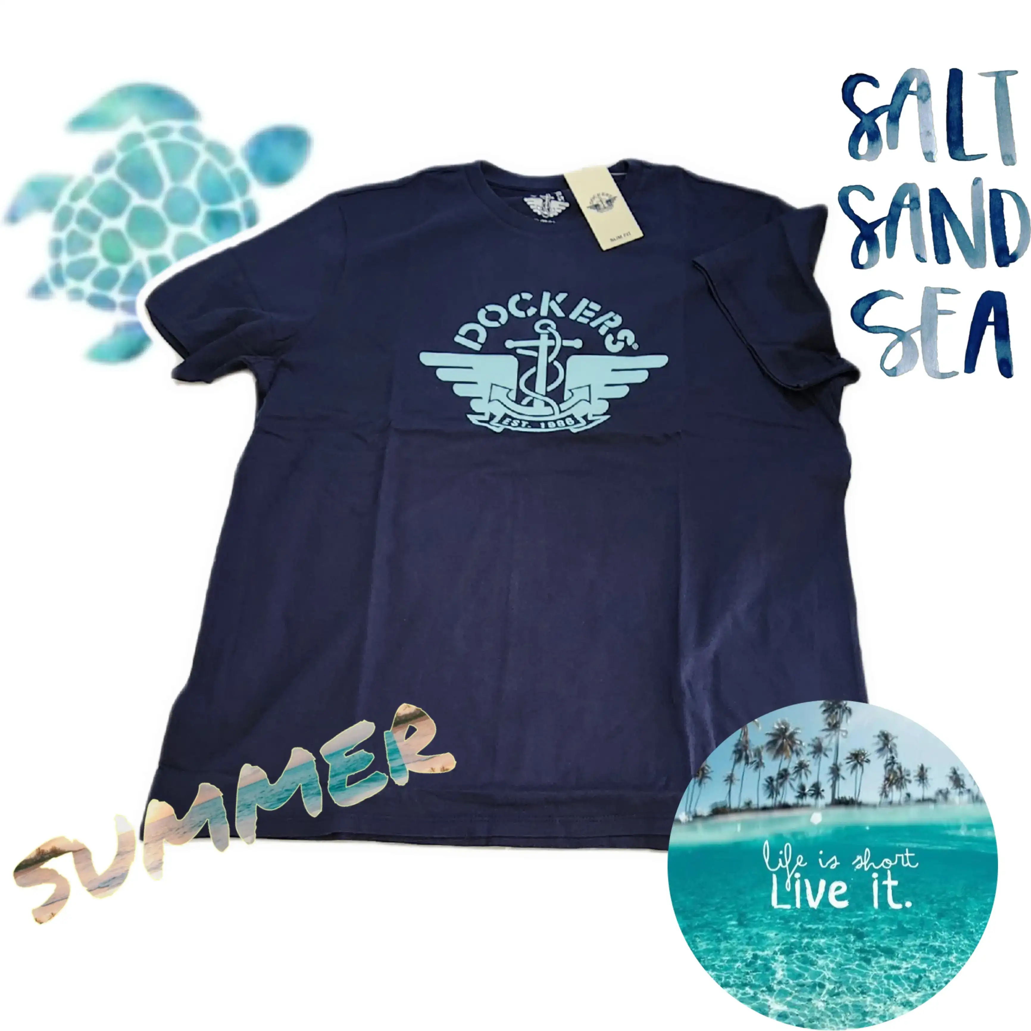 Playera azul marino con ancla