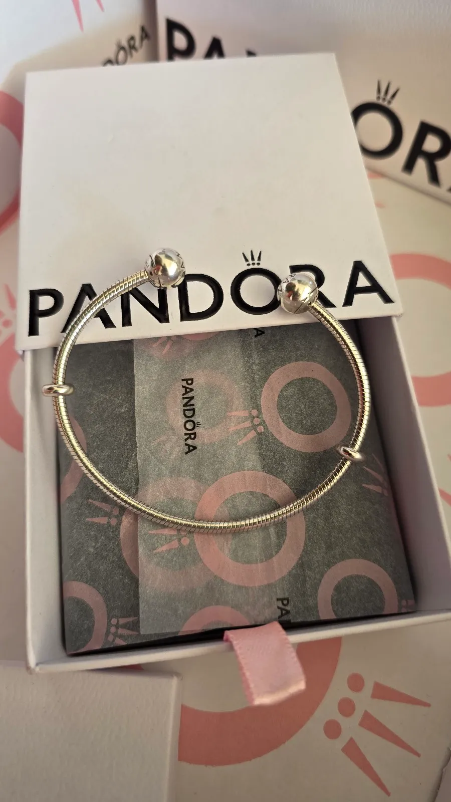 Pandora open bangle silver moments bracelet  2