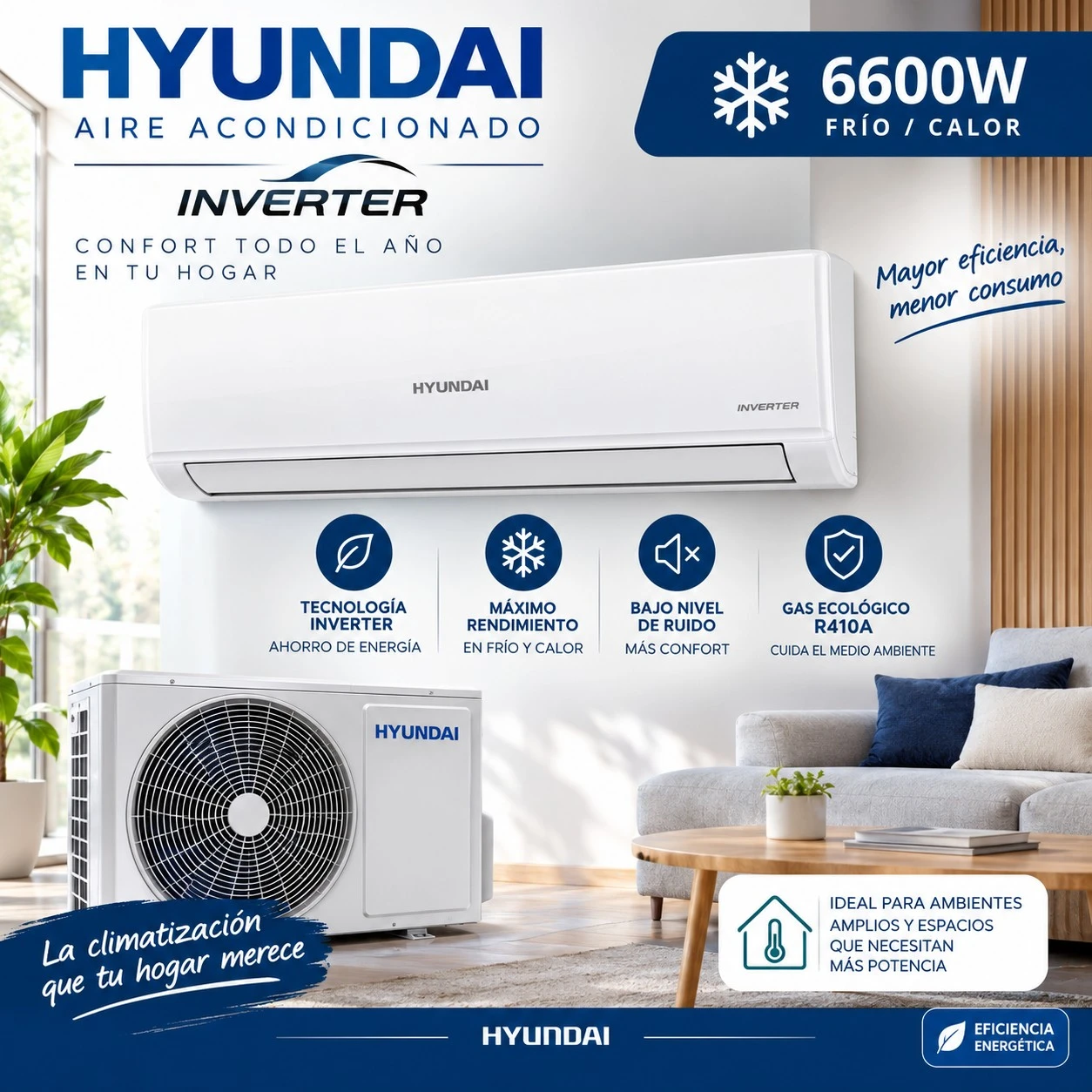 Aire acondicionado Hyundai 6600w 