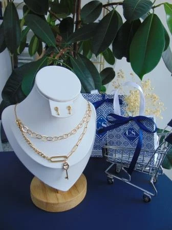JUEGO ACERO DOBLE DOR LLAVES ELABONES