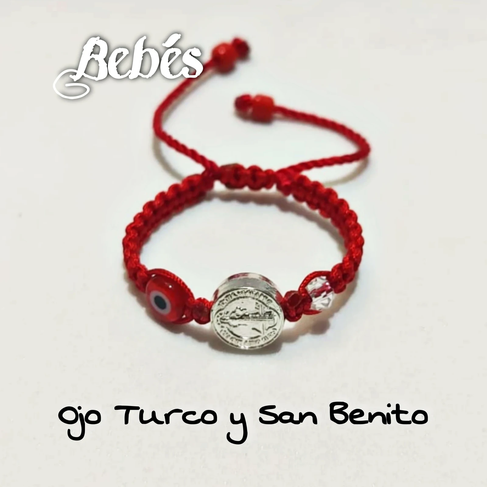 Pulsera Roja para Bebé de Ojo Turco y San Benito 