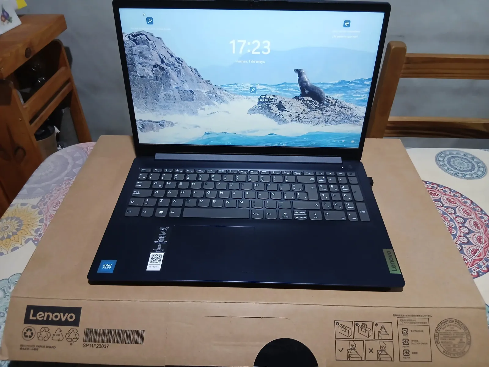 Notebook Lenovo Ideapad 1 15ijl7 Intel Celeron N4500 8 Gb Ddr4-sdram 128 Gb Emmc 39.6 Cm (15.6) 1366x768px Wi-fi 5 (802.11ac) Teclado Español Windows 11 Home Color Abyss Blue