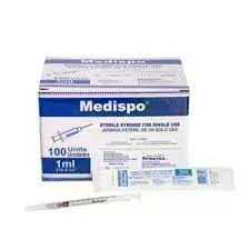 JERINGA 1 ML INSULINA 27G X 1 1/2 CJA X 100 MEDISPO