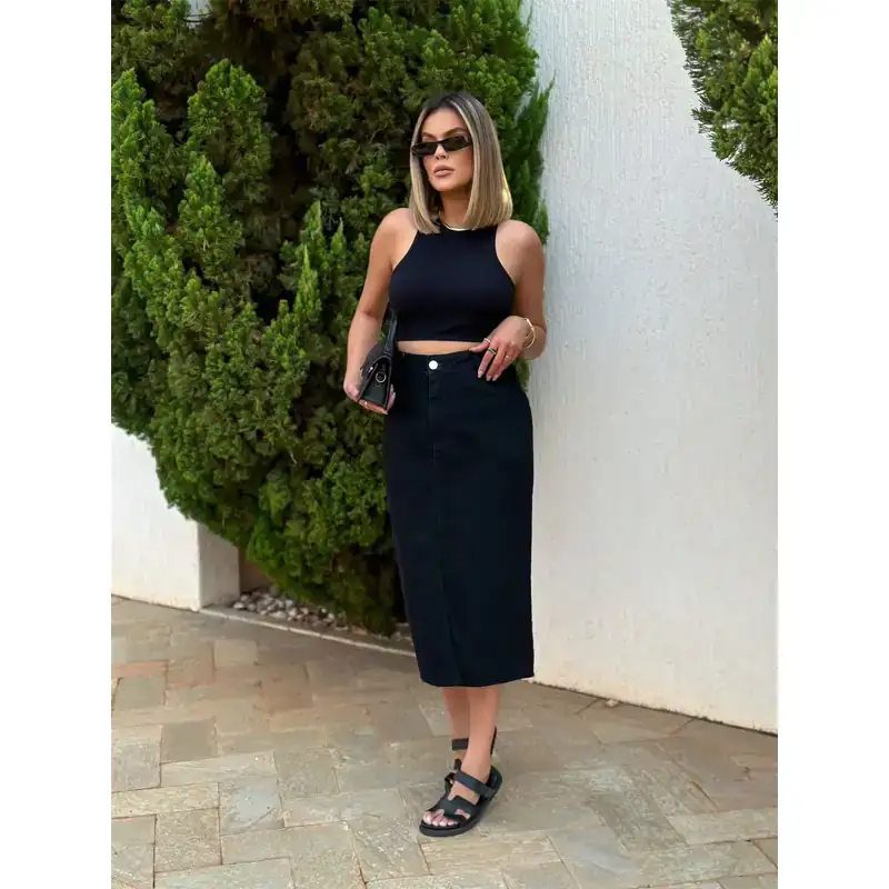 Saia Jeans MIDI  4