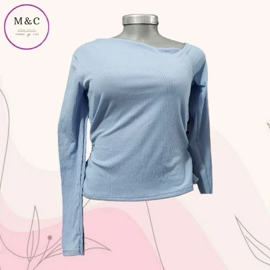 Blusa rib manga larga  2