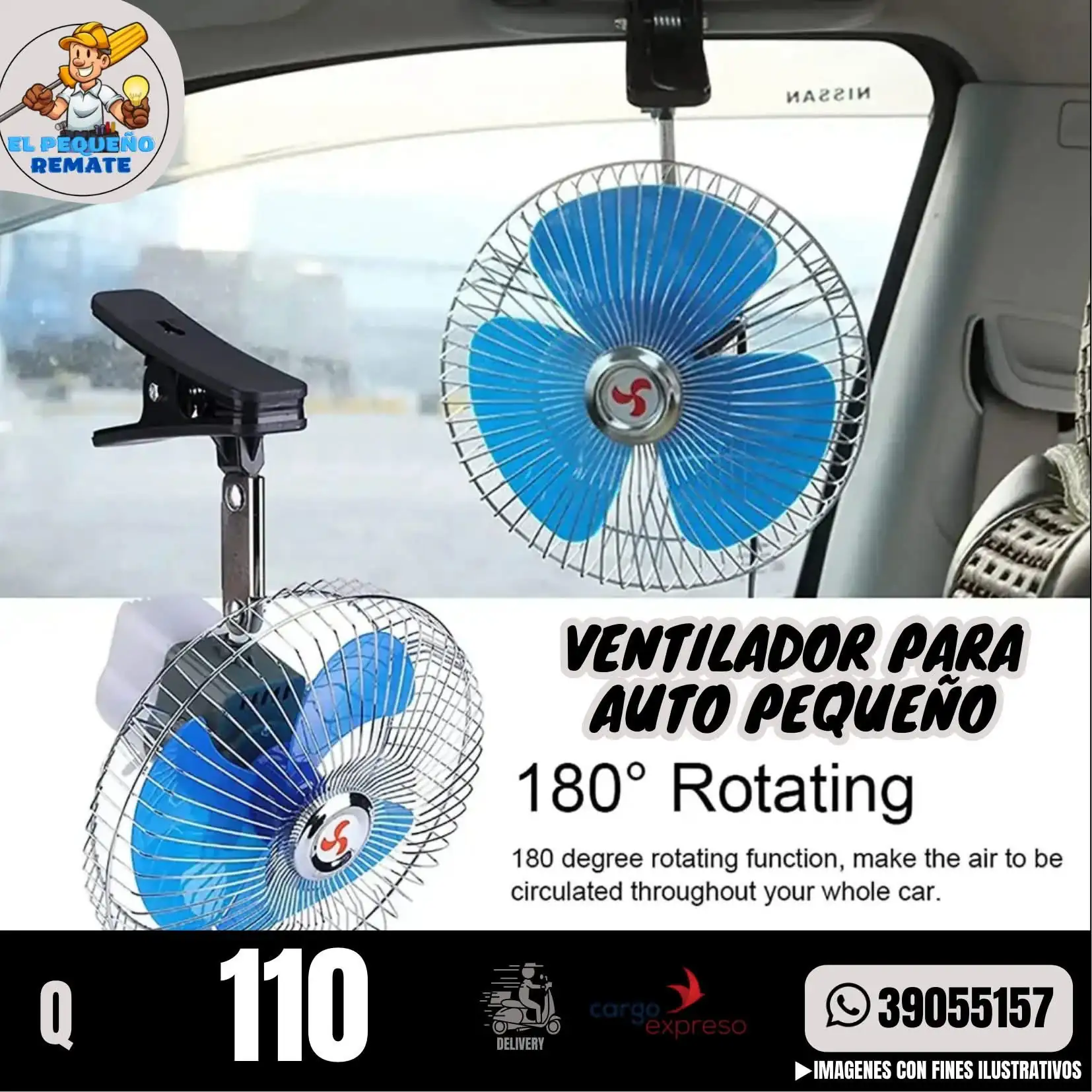 VENTILADOR PARA CARRO PEQUEÑO 4