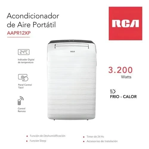 AIRE ACONDICIONADO PORTATIL RCA 3200W FRIO