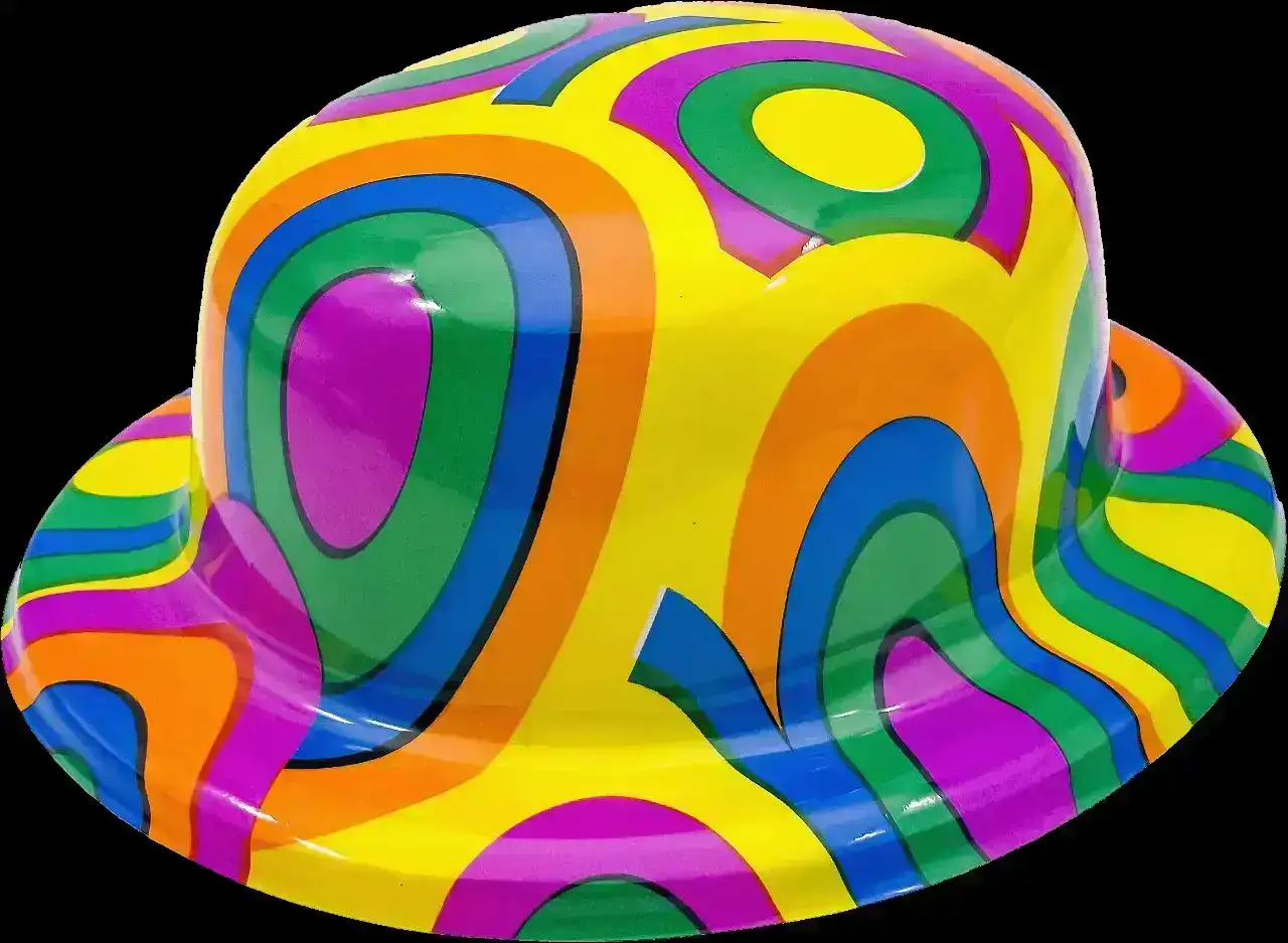 Sombrero/ gorro redondo bombin estampado plástico  3