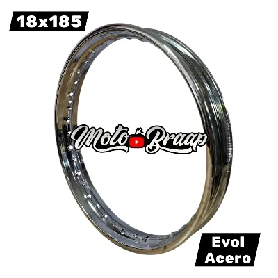 18 x 185 Rin Evol acero cromado 6,5 cm 36 huecos