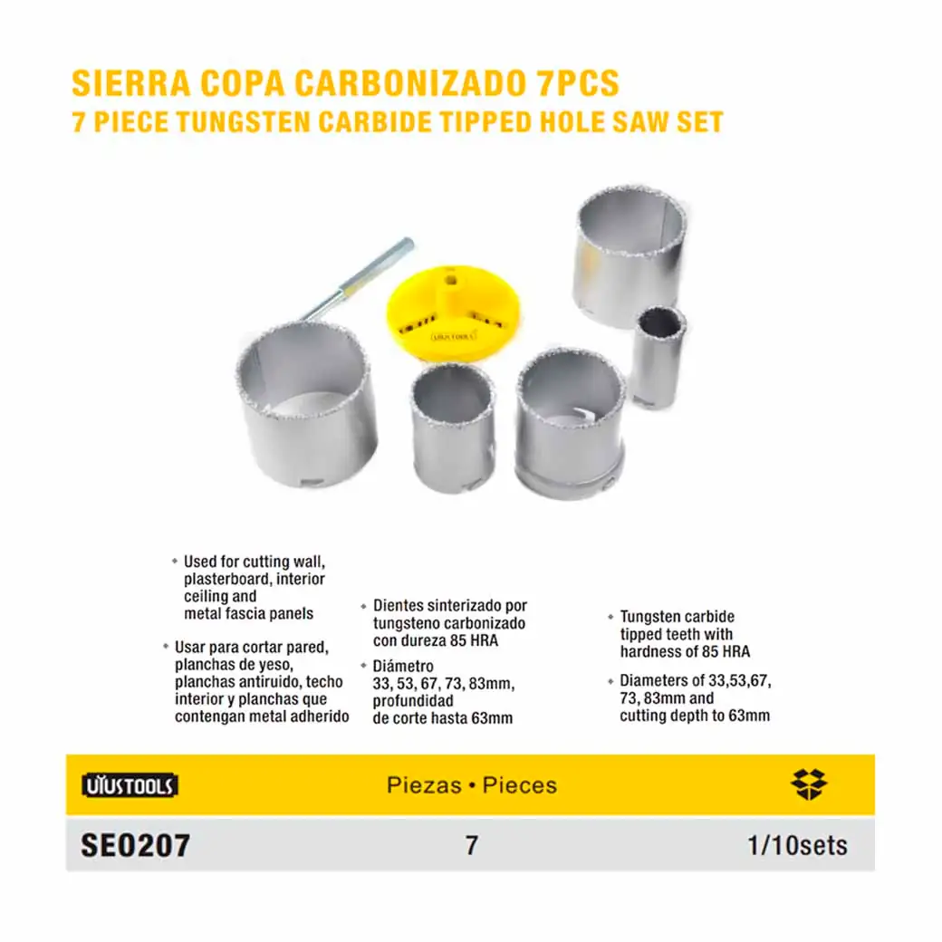 SET SIERRA COPA CARBONIZADA UYUST P/CONCRETO-YESO P/concret-yeso