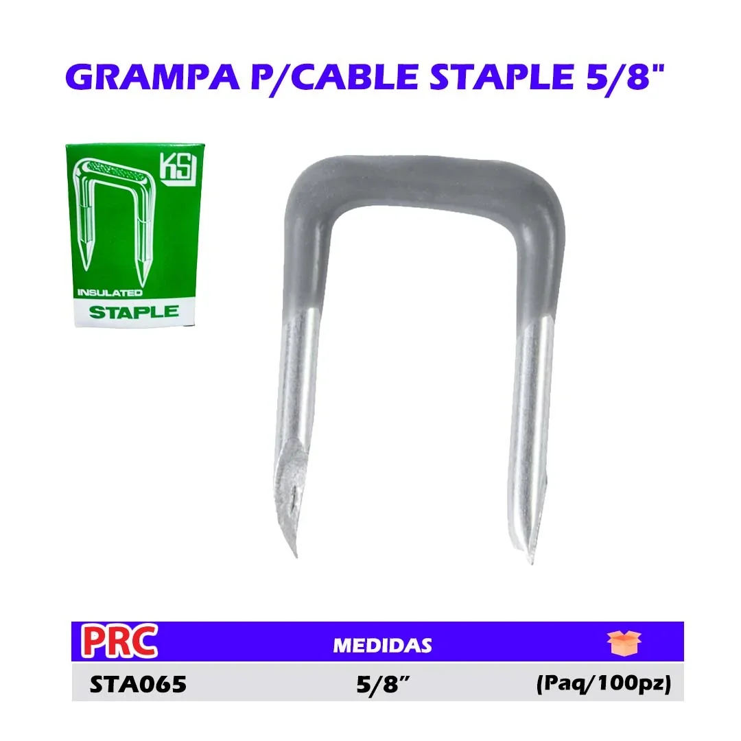 GRAMPA P/CABLE STAPLE 5/8" (Paq/100pz)
