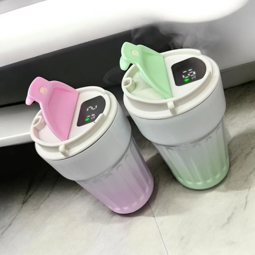 VASO TERMICO ACERO INOX DEGRADE 500ML C/VISOR TEMPERATURA