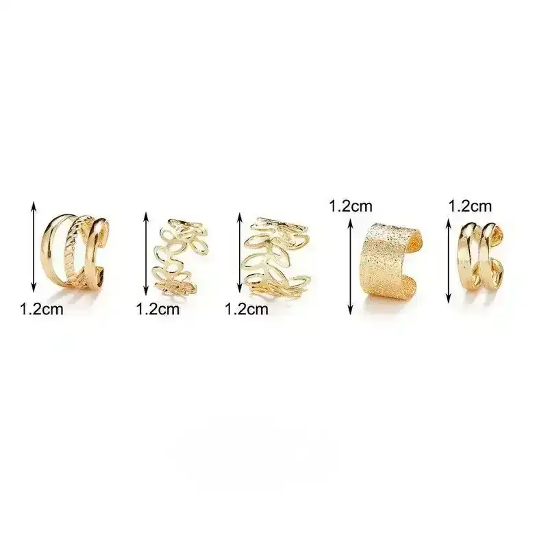 Set x5 Ear Cuff Ruby Dorados REF: B06 3