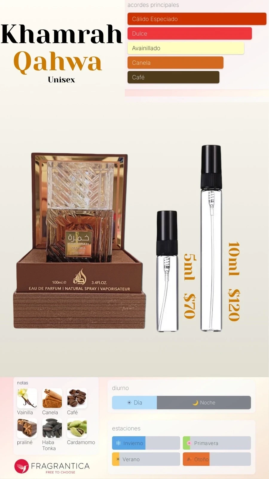 Decants - Khamrah Qahwa Lattafa Original - Unisex