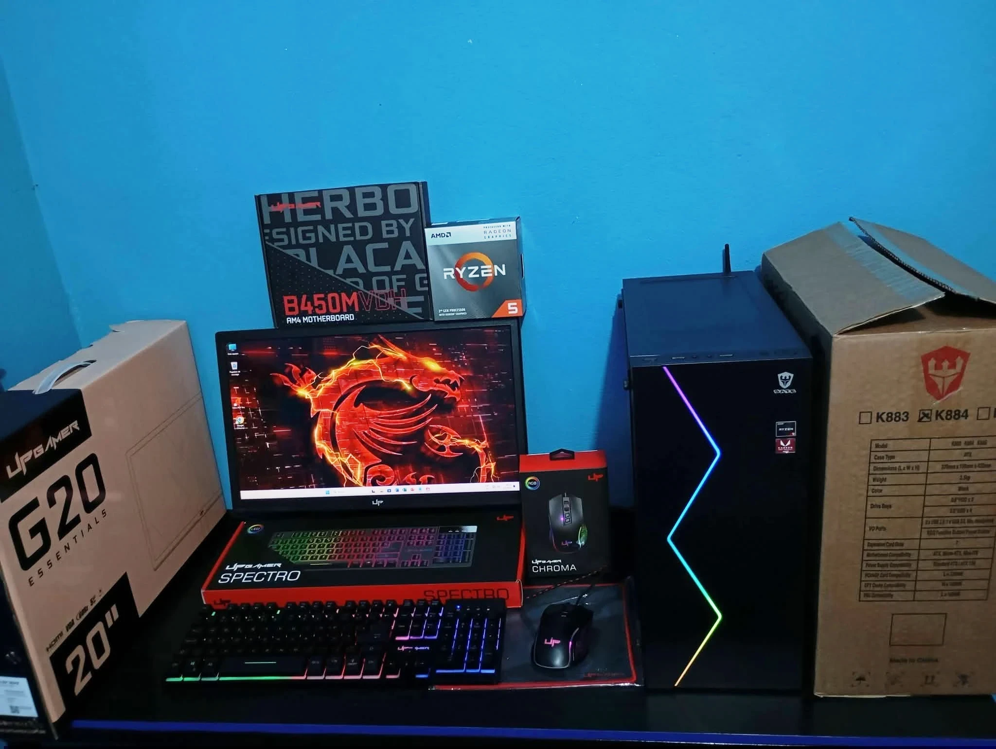 Pc Gamer y Diseño Nuevo .Comb.Completo ! Con Monitor 20" Nuevo 