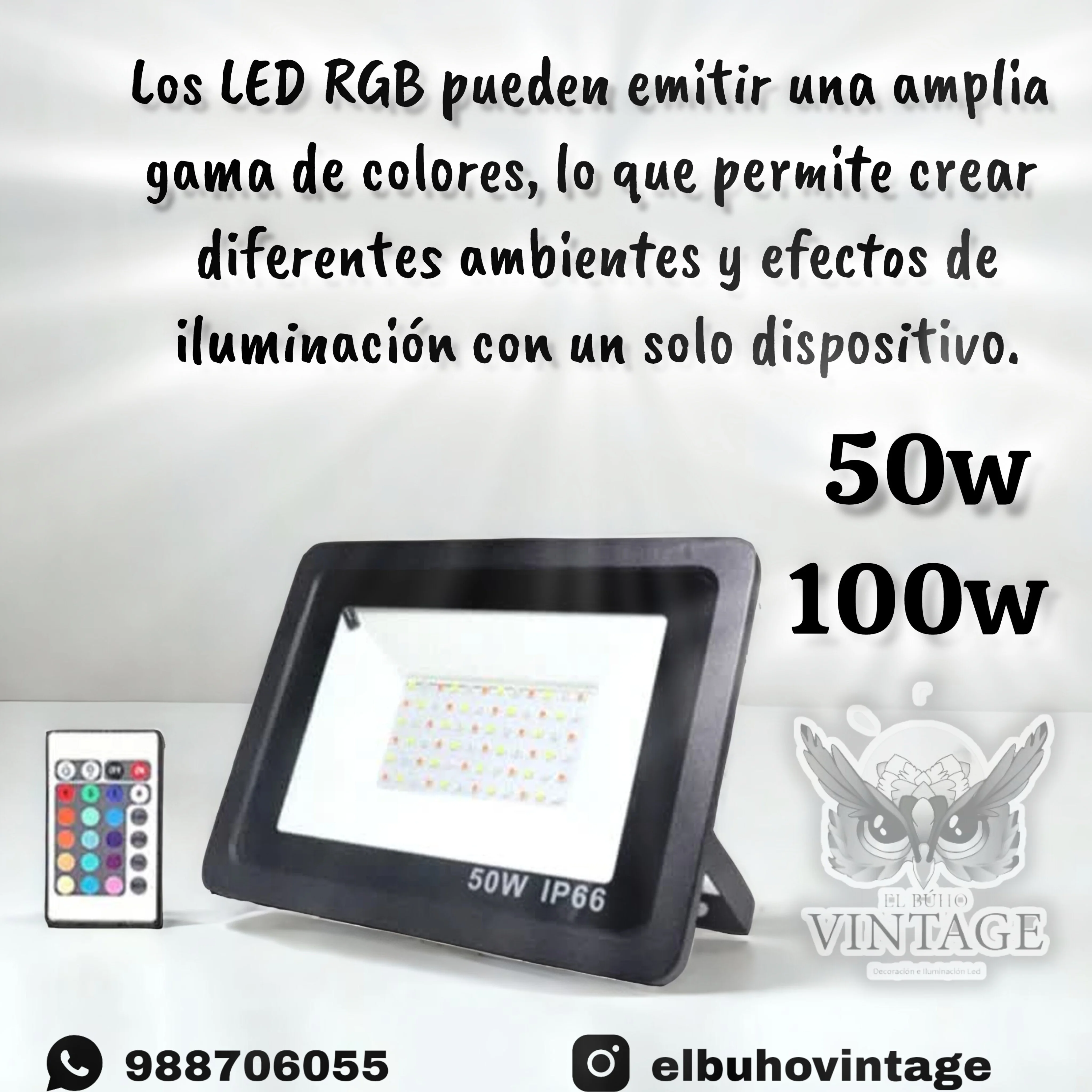 Reflector LED RGB 50w y 100w 3