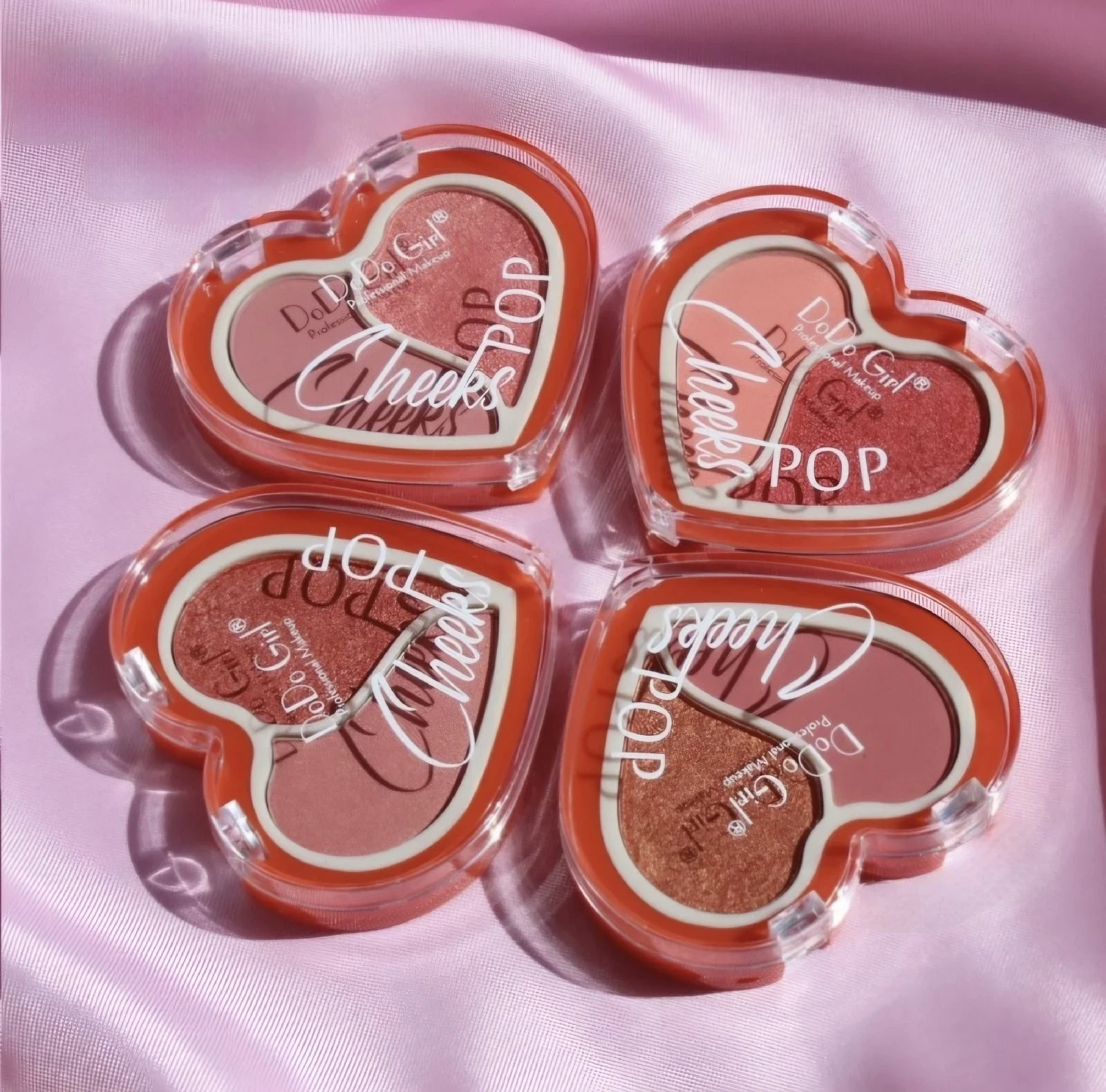 Set 4 Paletas de Blush + Iluminador Heart  2