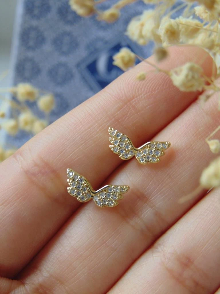 TOPOS RODIO DOR MINI ALAS MICROCIRCONES BLANCO