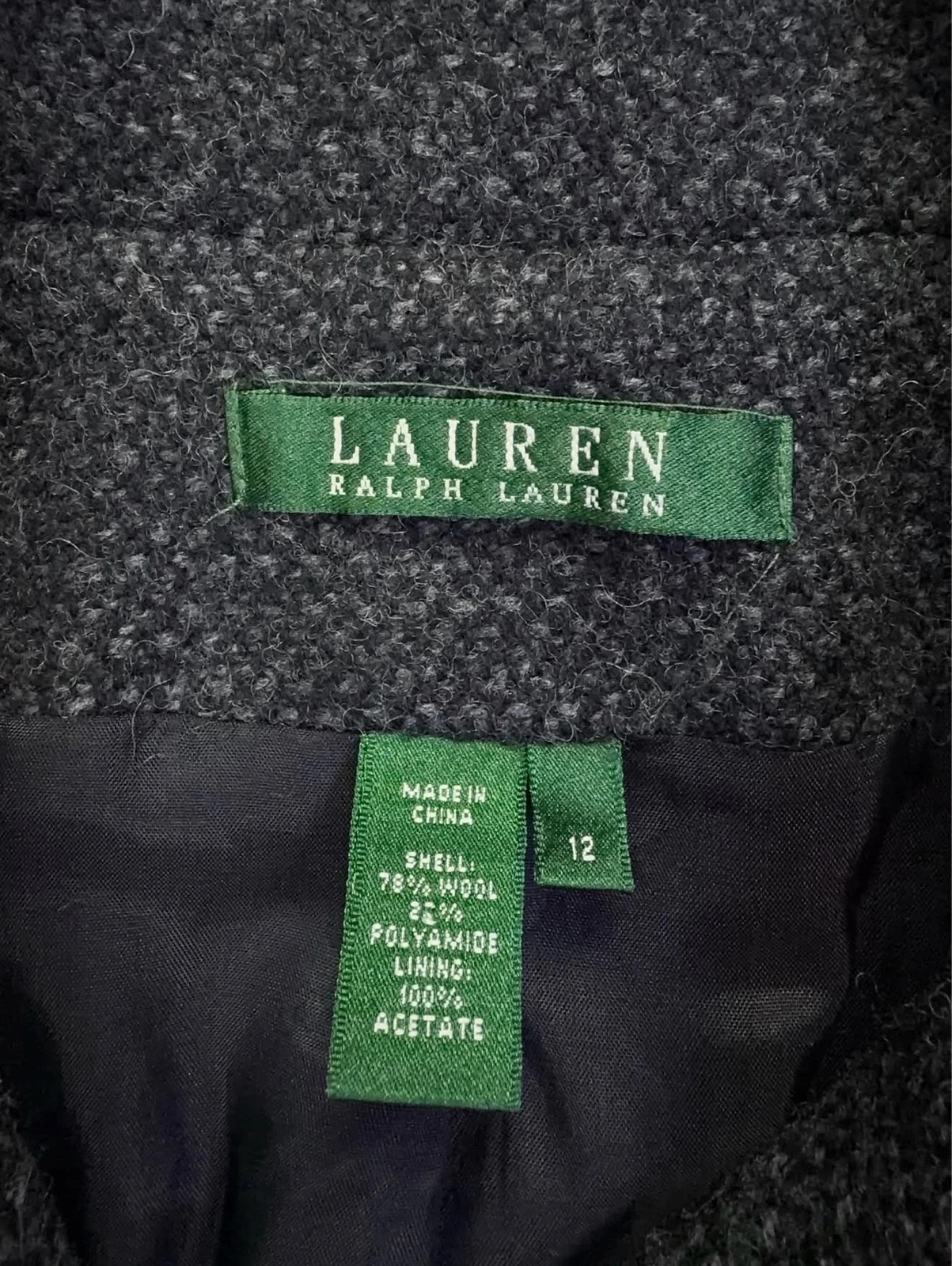 Blazer Lauren Ralph Lauren de 78% lana Wool y poliamida color gris oscuro. 5