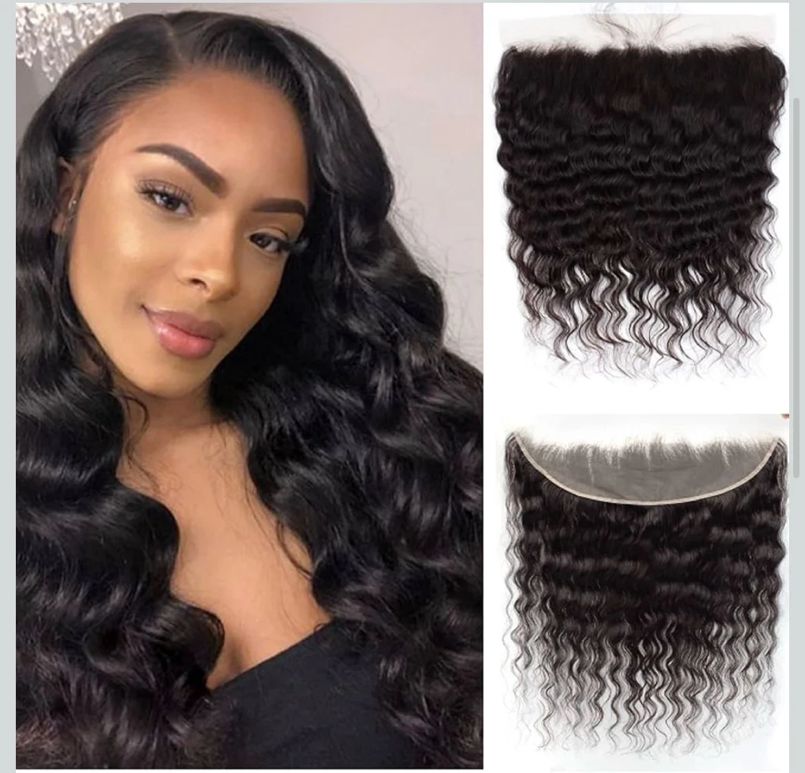 Encaje frontal de onda suelta con cierre de encaje de cabello de bebé 13x4 de oreja a oreja encaje suizo brasileño virgen parte libre color natural 20 pulgadas