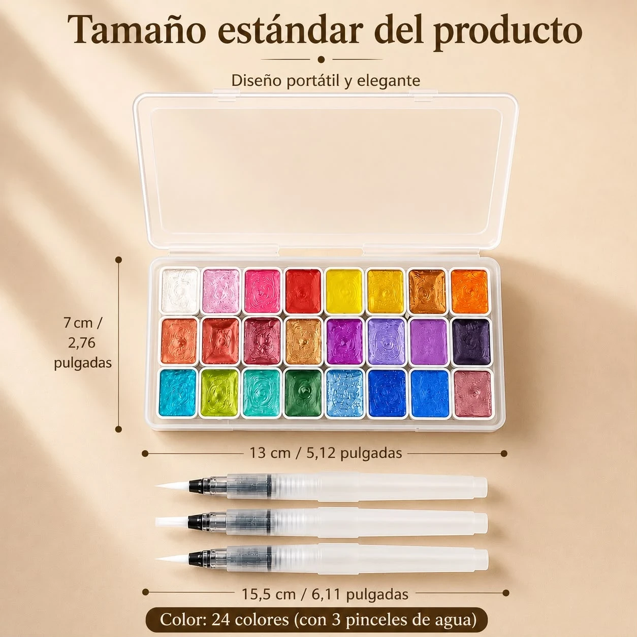 lumera beuty paleta de maquillaje x24 colores metalizado
