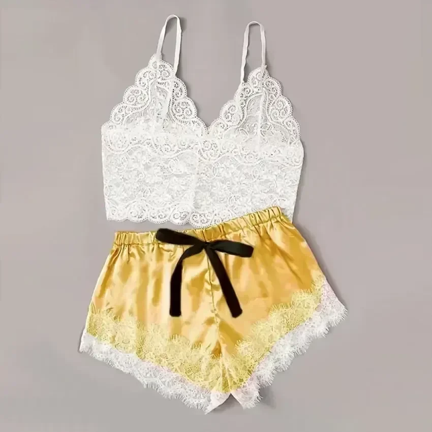 Pijama satin amarillo