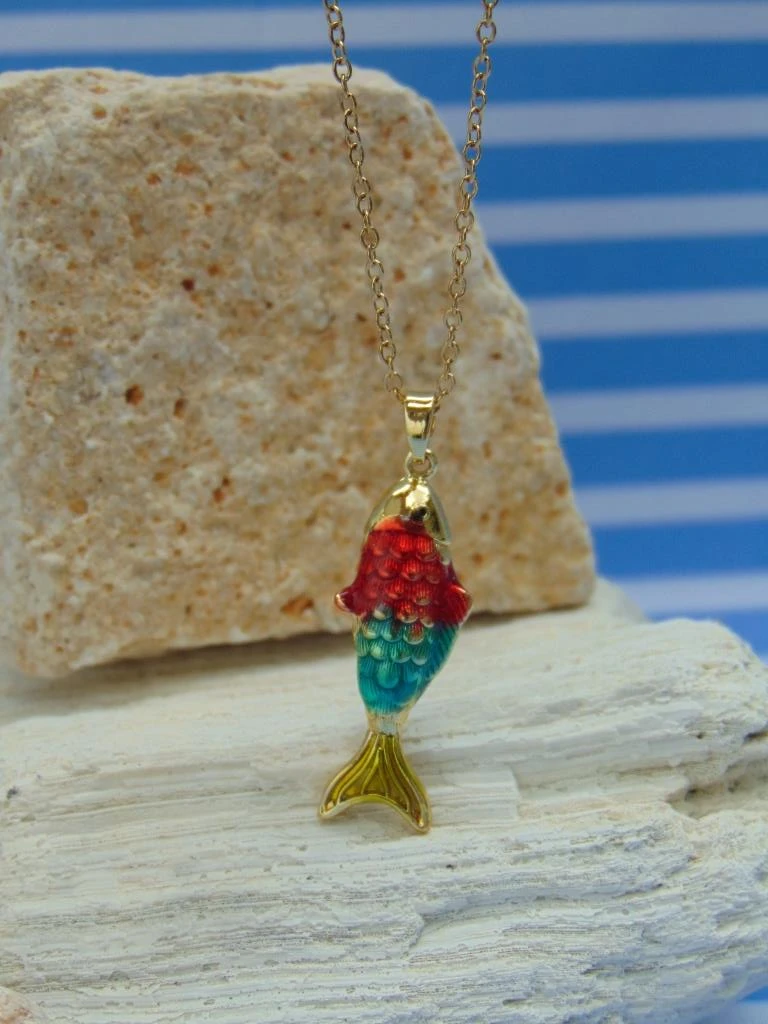 CADENA ACERO DOR PEZ COLORES