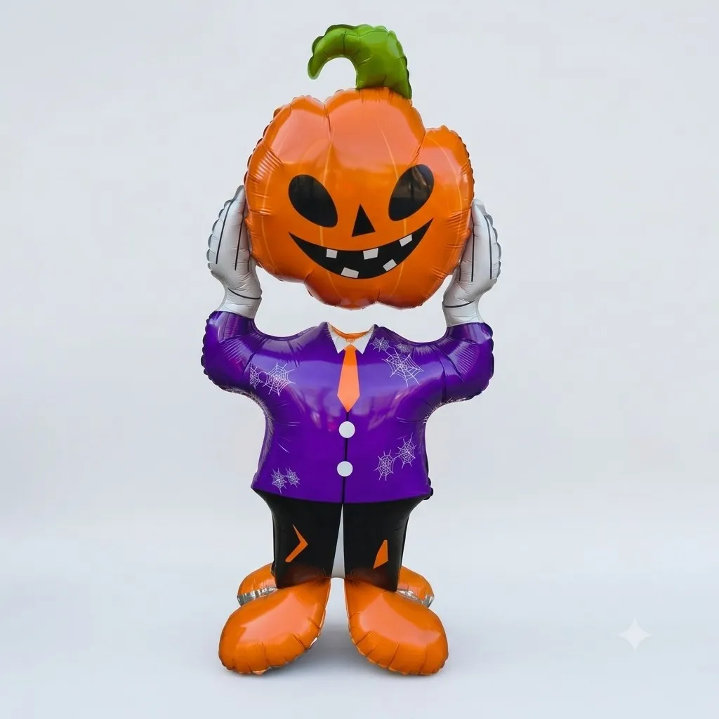 Globo metalizado grande muñeco de calabaza 55x125cm
