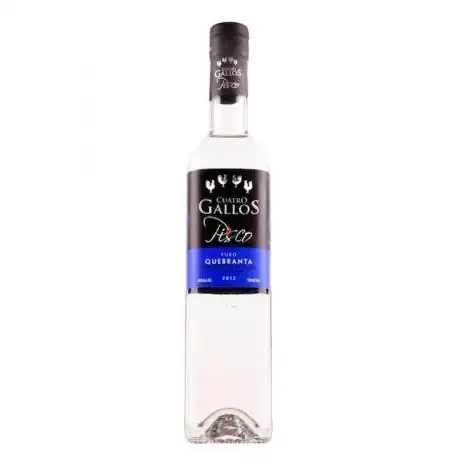 Pisco CUATRO GALLOS Puro Quebranta Botella 700ml