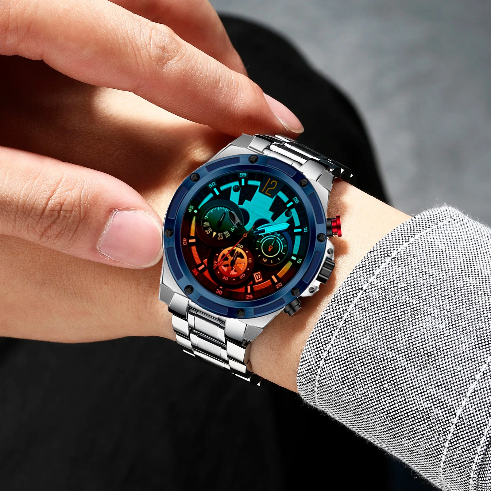Reloj GeForce H3907g Cronógrafo Funciona