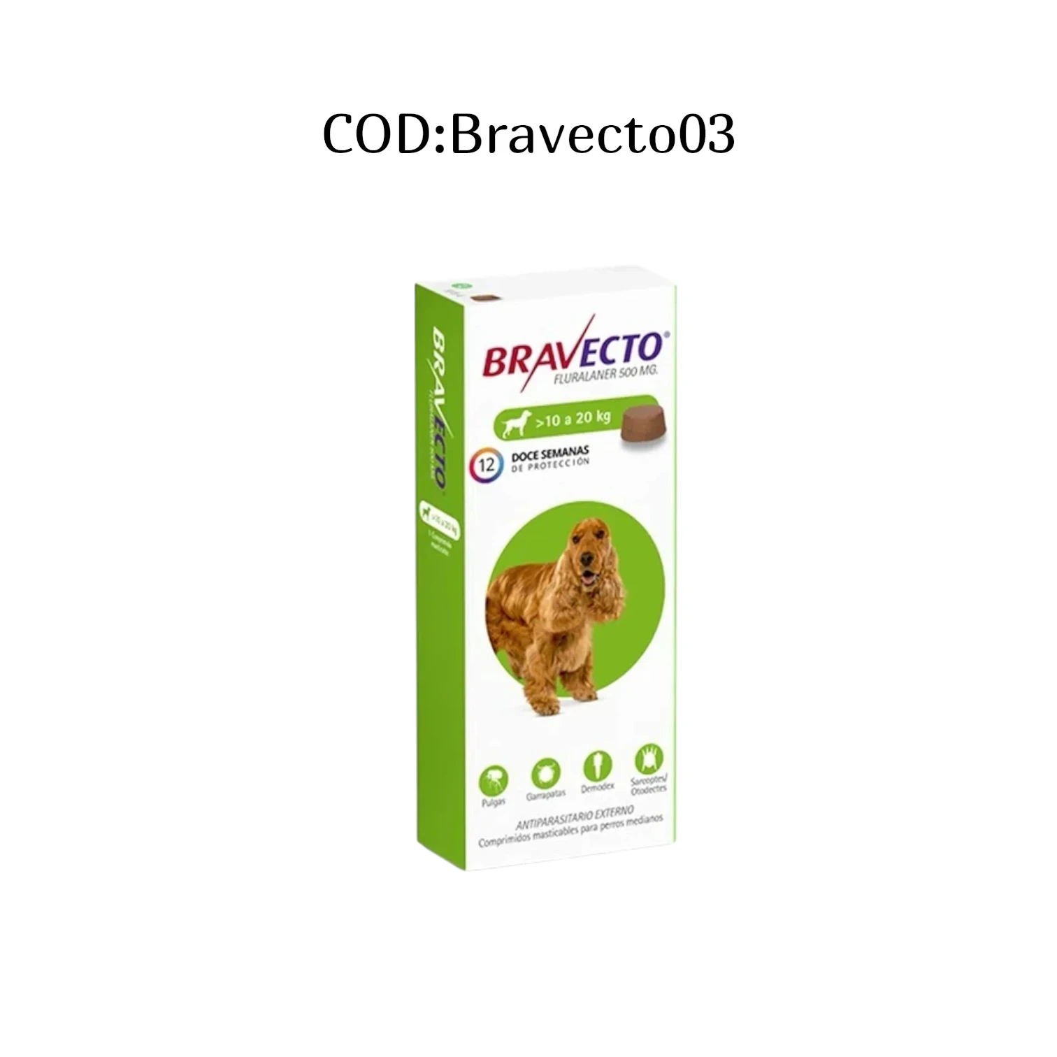 COMPRIMIDO BRAVECTO 10A20KG
