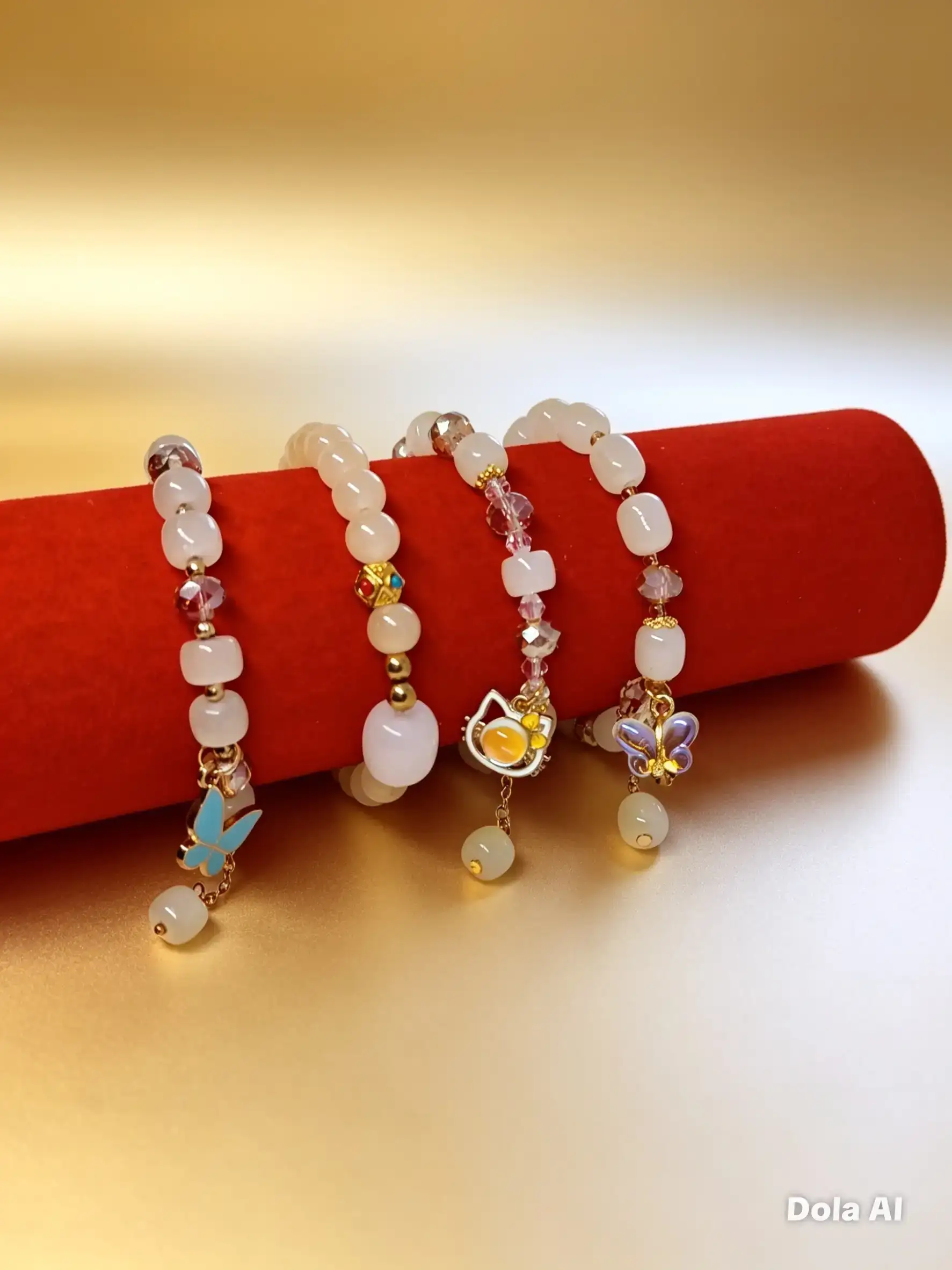 Pulseras amarillas de vidrio 