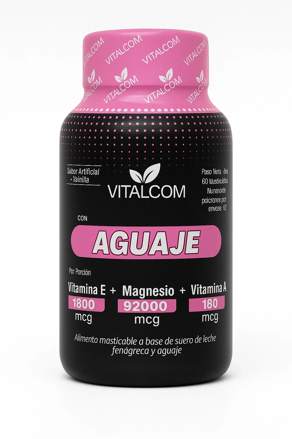 AGUAJE + FENOGRECO + VITAMINAS Y MAGNESIO- AUMENTA GLUTEOS Y MULTIPLES BENEFICIOS 