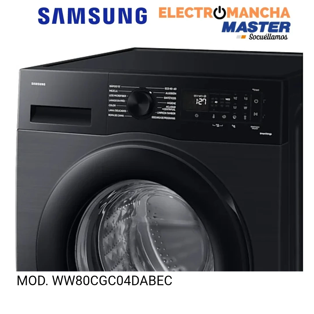 LAVADORA SAMSUNG WW80CGC04DABEC 8 KILOS 1400 RPM A NEGRA 3