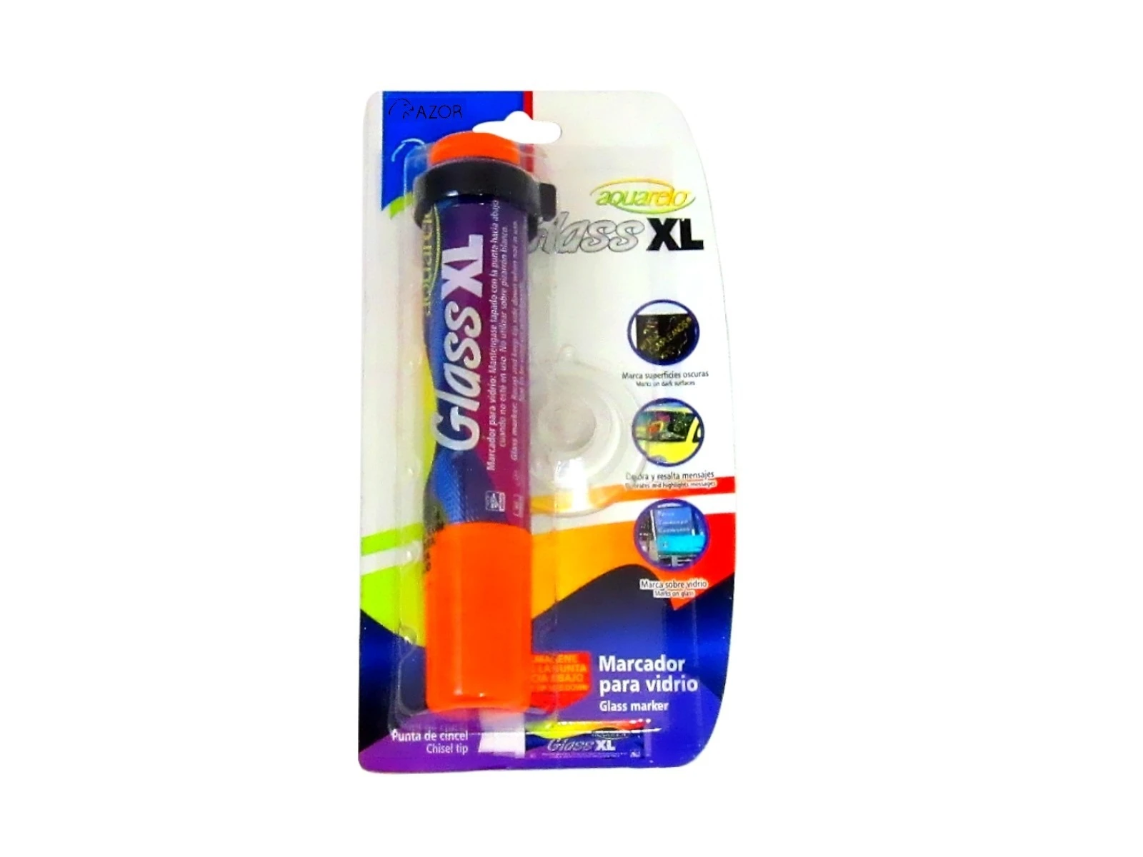 marcador rojo xl para vidrio azor