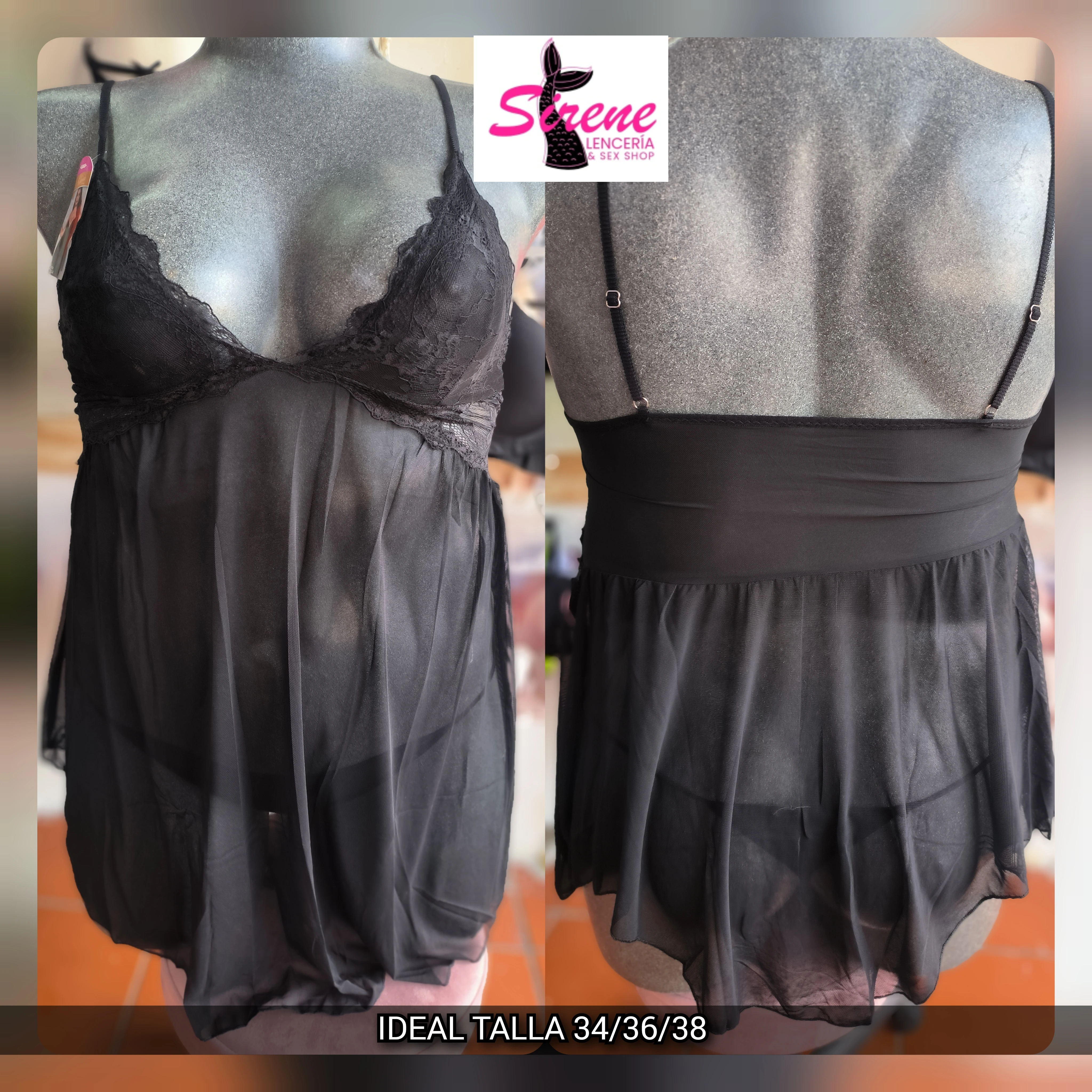 Baby doll Negro XL