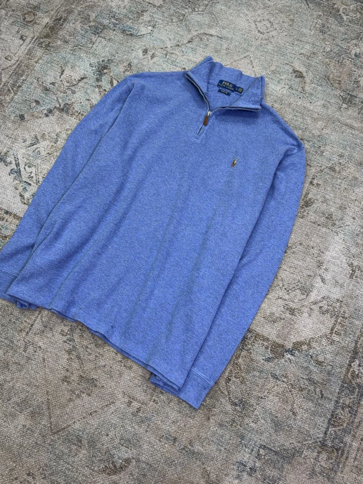 POLO RALPH LAUREN ESTATE RIB QUARTER-ZIP SWEATER
